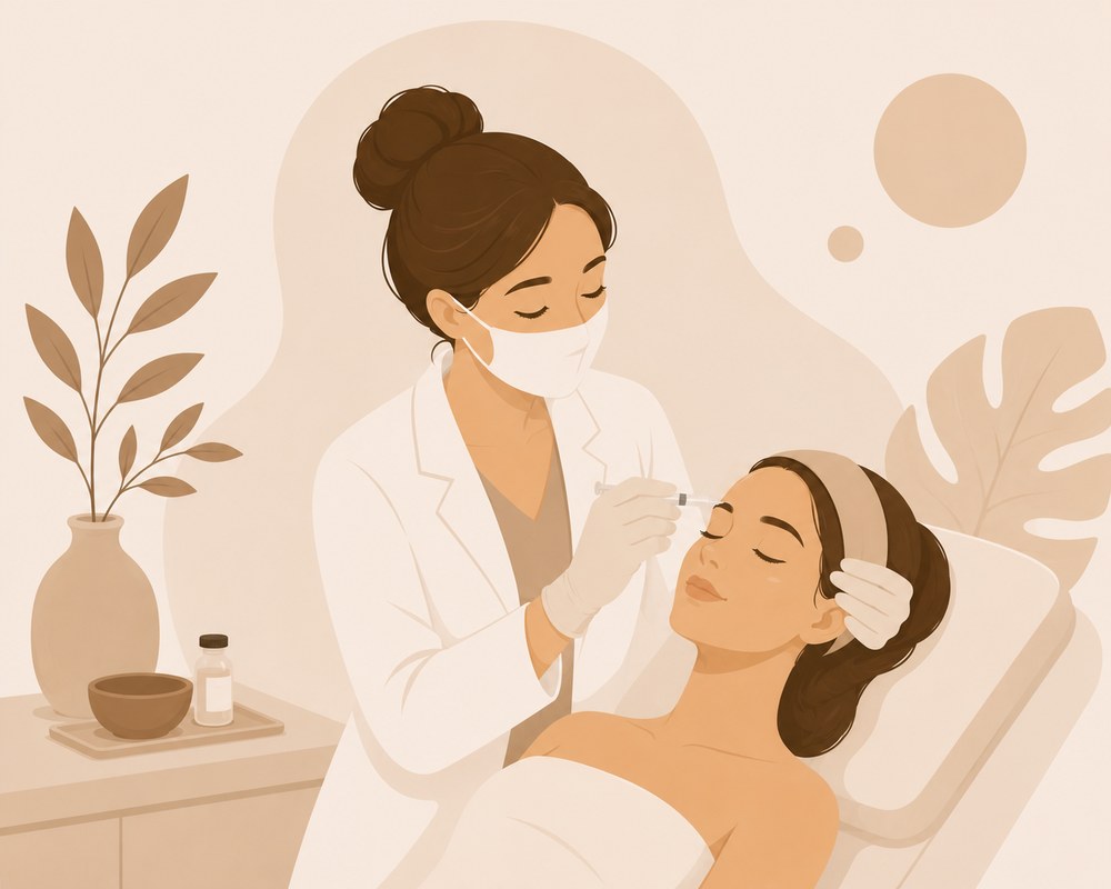 Ilustración de tratamiento con botox